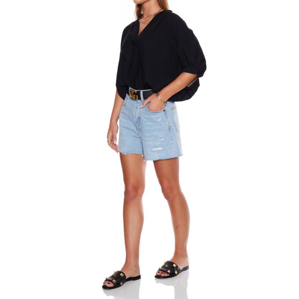 NEW PINCH v-neck tunic top in black - Picture 4 of 5